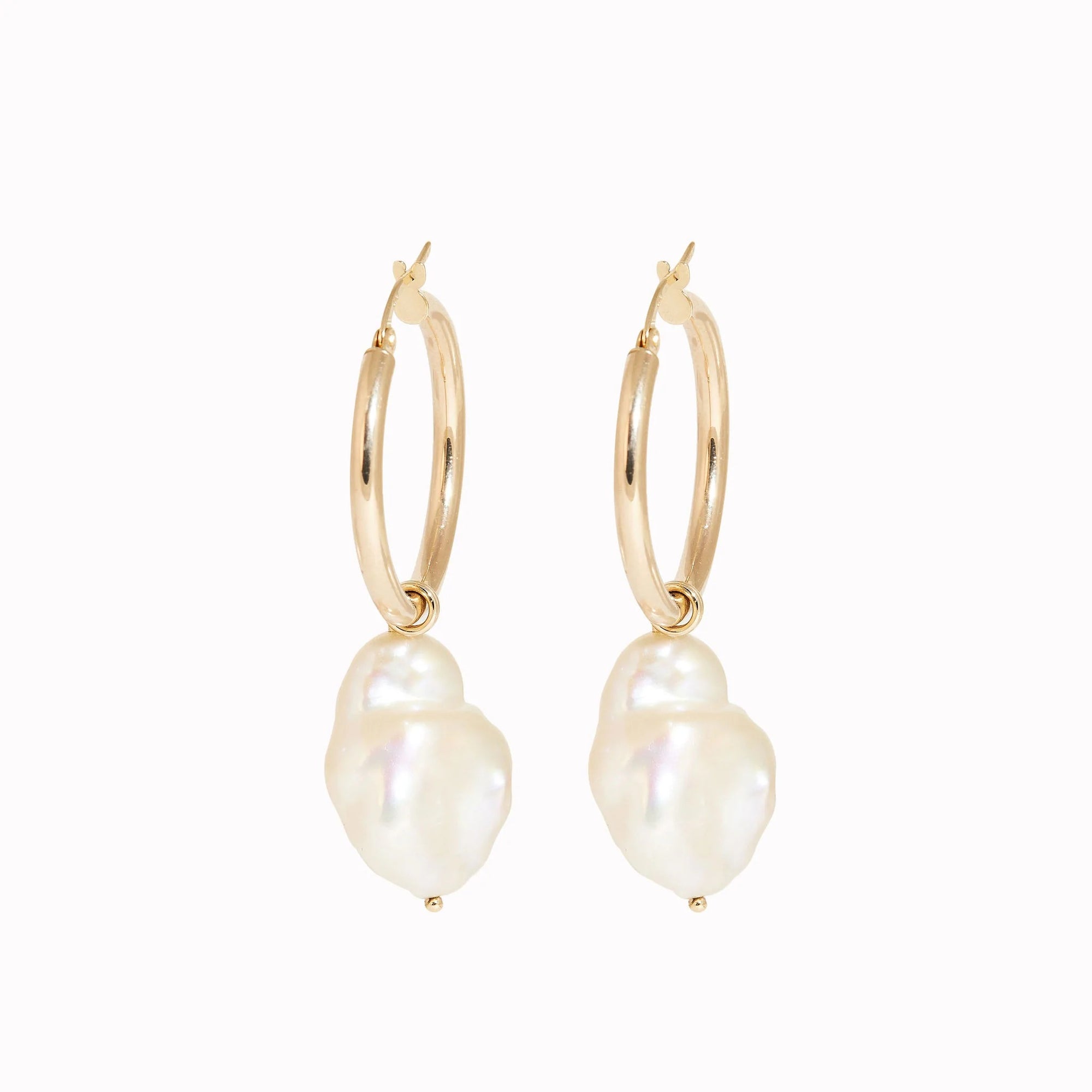 Neptunes Pearl Hoops Small