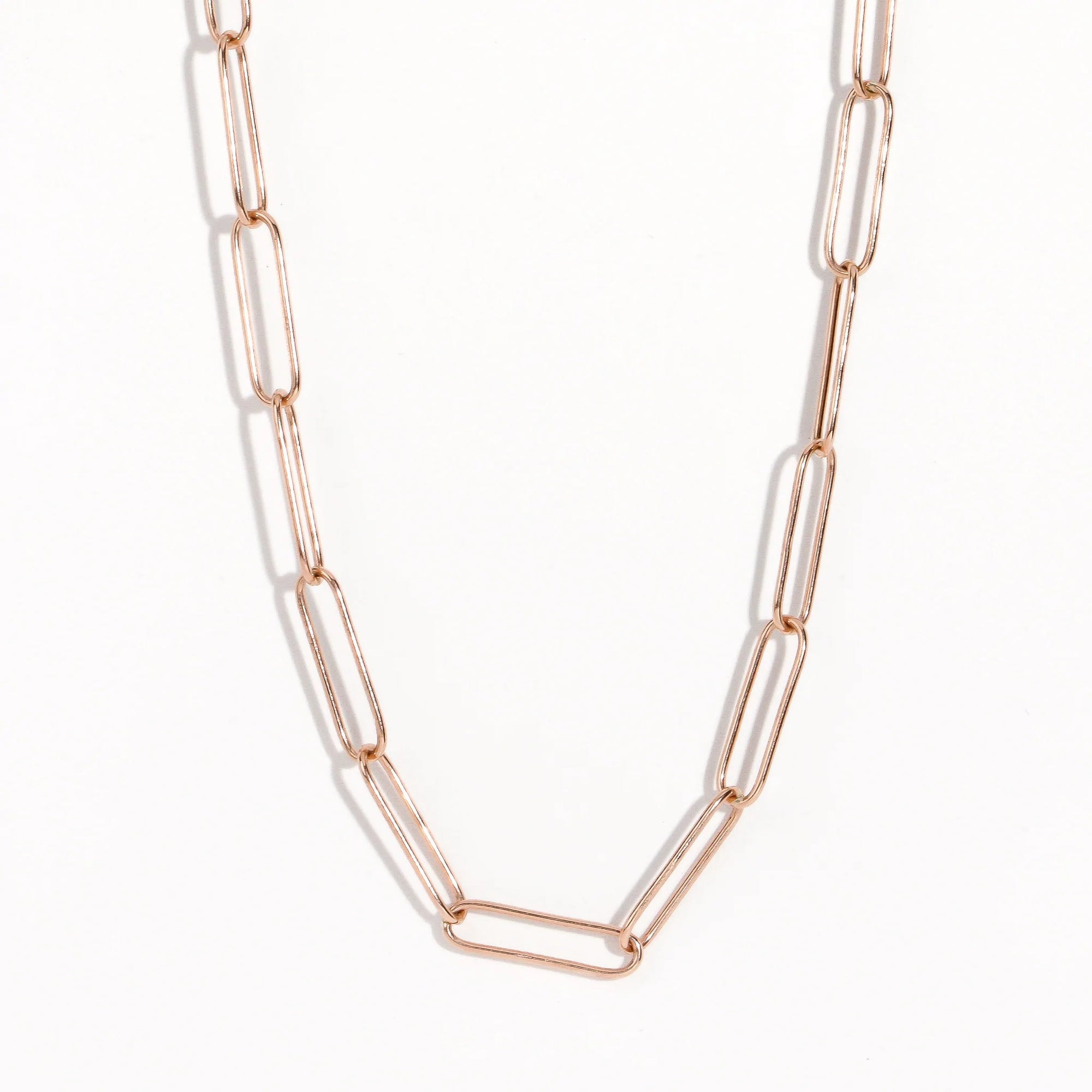 Pink Paperclip Rose Gold Chain