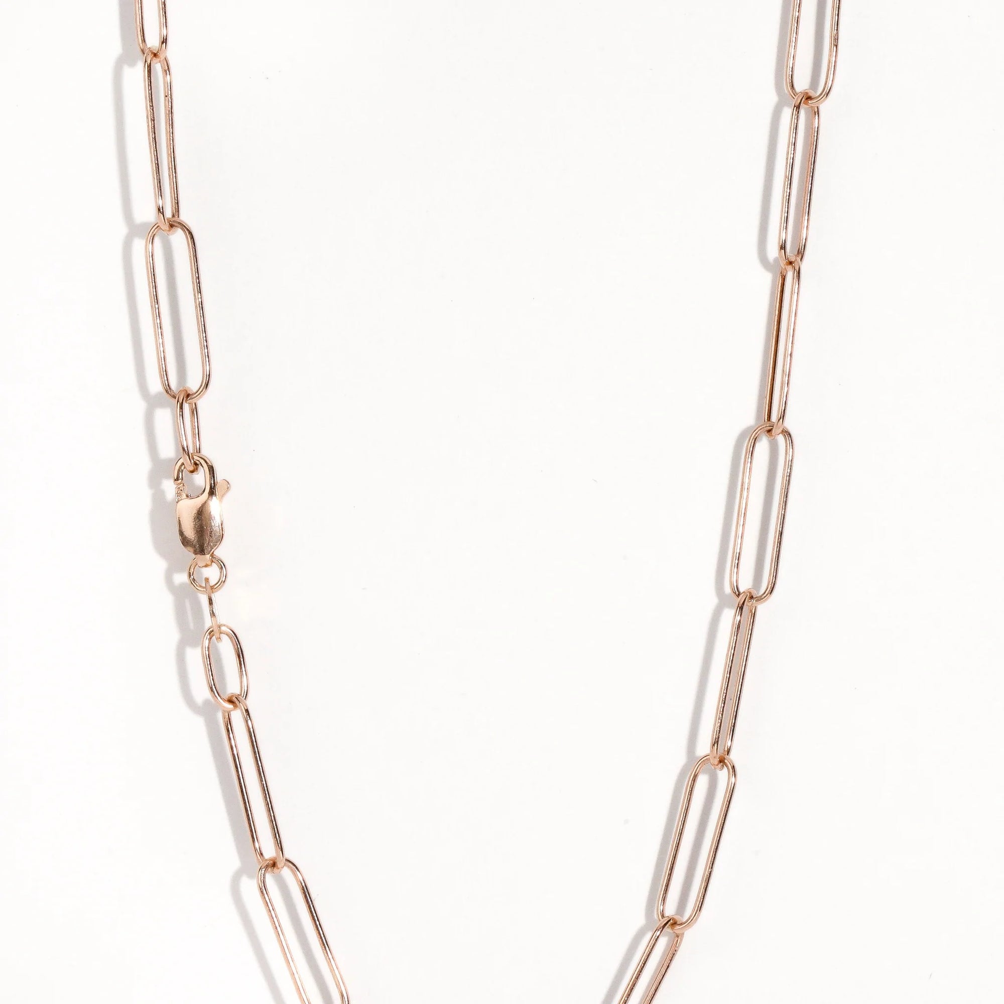 Pink Paperclip Rose Gold Chain